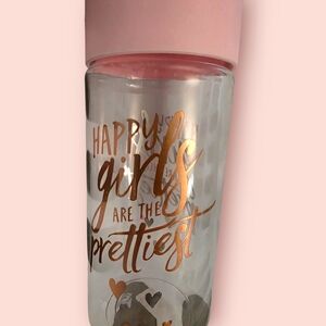 Pink And Clear Tumbler with Inspirational Quote